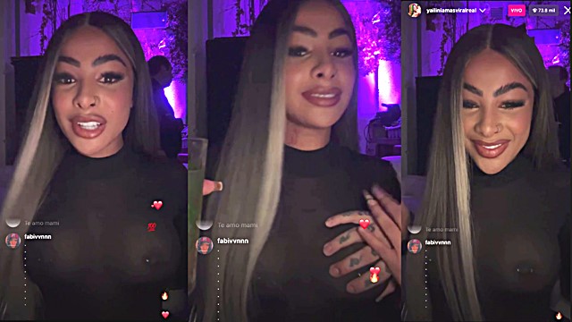 Watch Yailin shows off her big breasts on Instagram Live