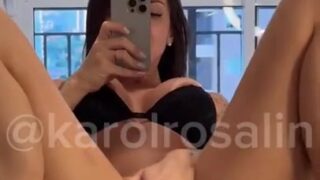 Karol Rosalin Masturbating in Front of the Mirror