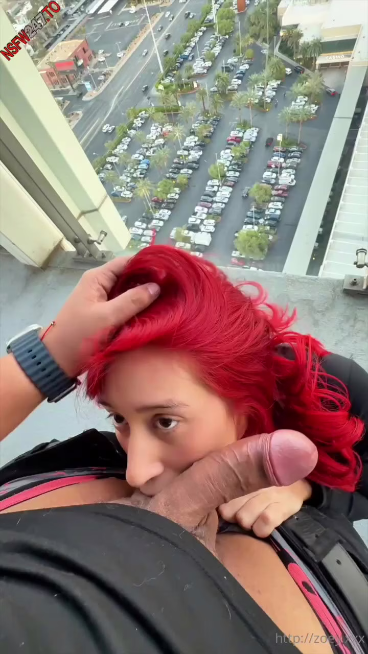 Watch Zoey Di Giacomo POV balcony blowjob
