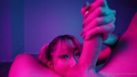 Watch Aeries Steele Blows Her Man In A Neon Room
