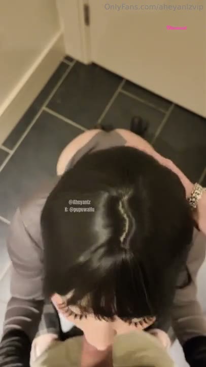 Watch PupuWaifu Sneaky Bathroom Blowjob Action