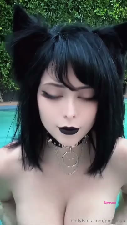 Watch Catgirl Pinkchyu Bounces Her Big Tits By The Pool