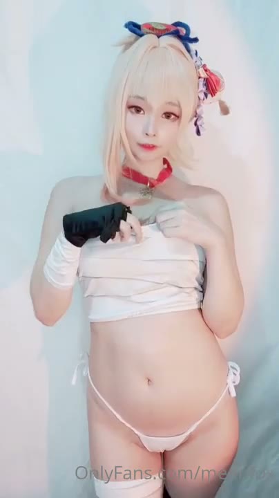 Watch Meenfox reveals her fake tits