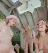 Melody Marks, Haley Spades And Friends Enjoys At A Pool Party