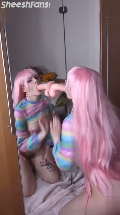 Watch Peachyxbell Pleasures Herself With A Mirror-Mounted Toy