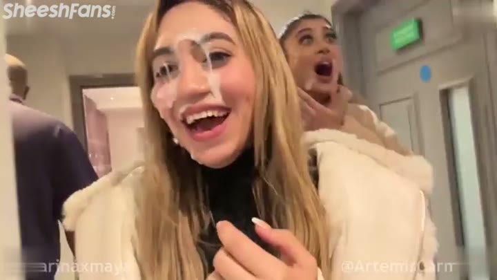 Watch Girls Stroll Downtown With Facial Cum Dripping