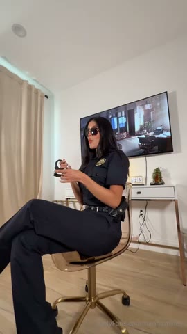 Watch Hanna Miller Plays A Police Officer Who Masturbates With Dildo
